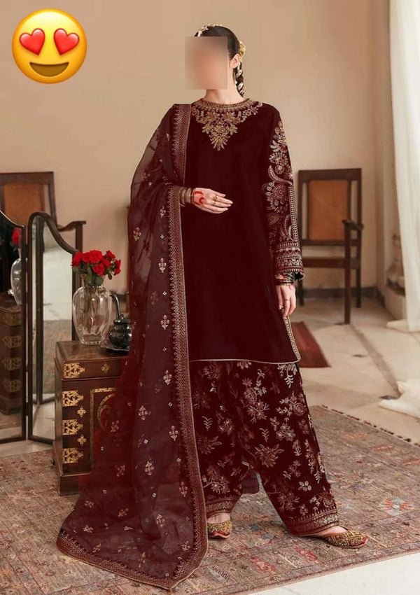 BAROUQE Luxury Embroidered VELVET 3 PIECE