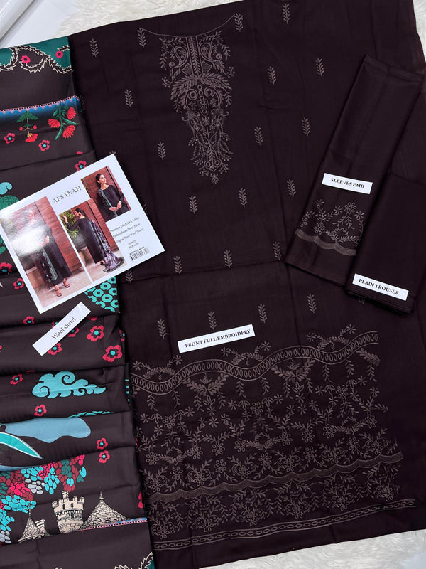 Embroidered Dhanak wool 3 PIECE