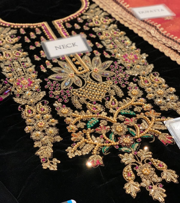 BAROUQE Luxury Embroidered VELVET 3 PIRCE