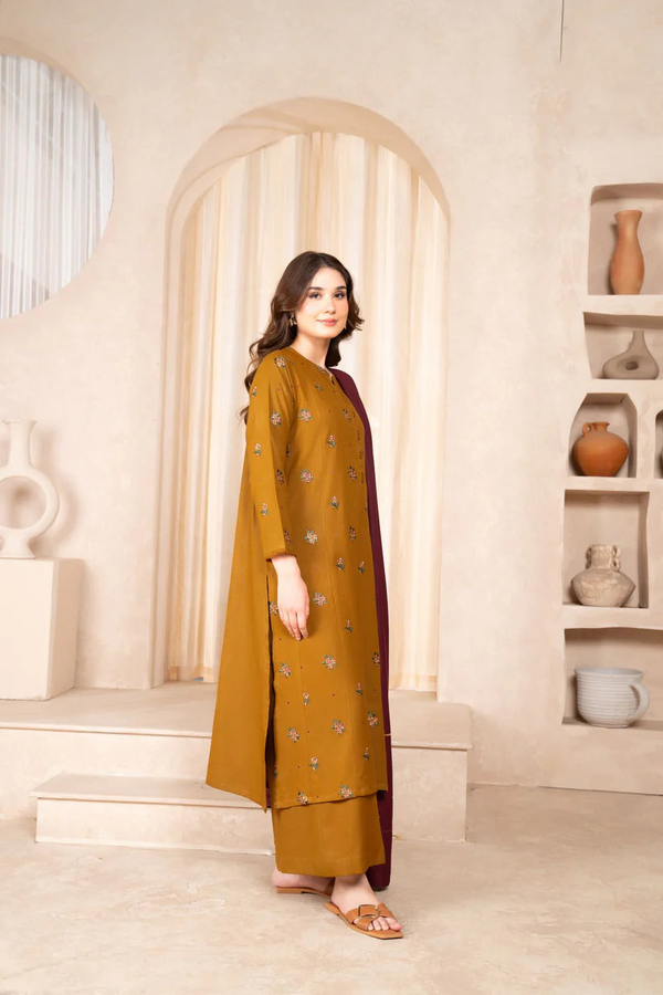 DHANAK WOOL EMBROIDERED 3 PIECE