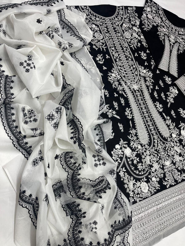 HUSSAIN REHAR Luxury LAWN Heavy Embroidered 3 PIECE 1001