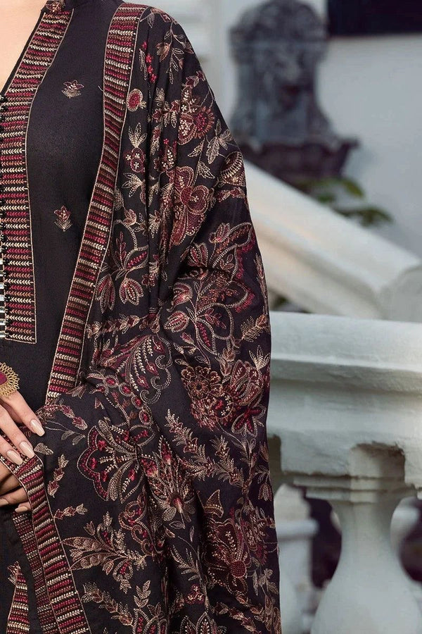 BAREEZE Luxury Embroidered Dhanak wool 3 PIECE BIK5090