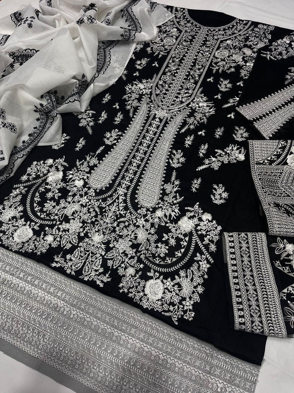 HUSSAIN REHAR Luxury LAWN Heavy Embroidered 3 PIECE 1001