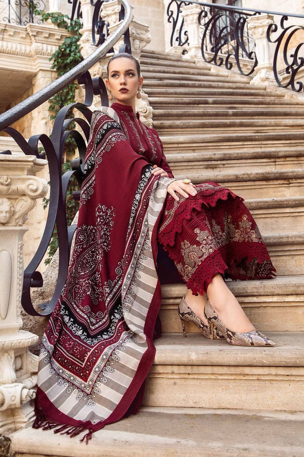 MARIA B LUXURY EMBROIDERED DHANAK WOOL 3 PIECE BIK 506