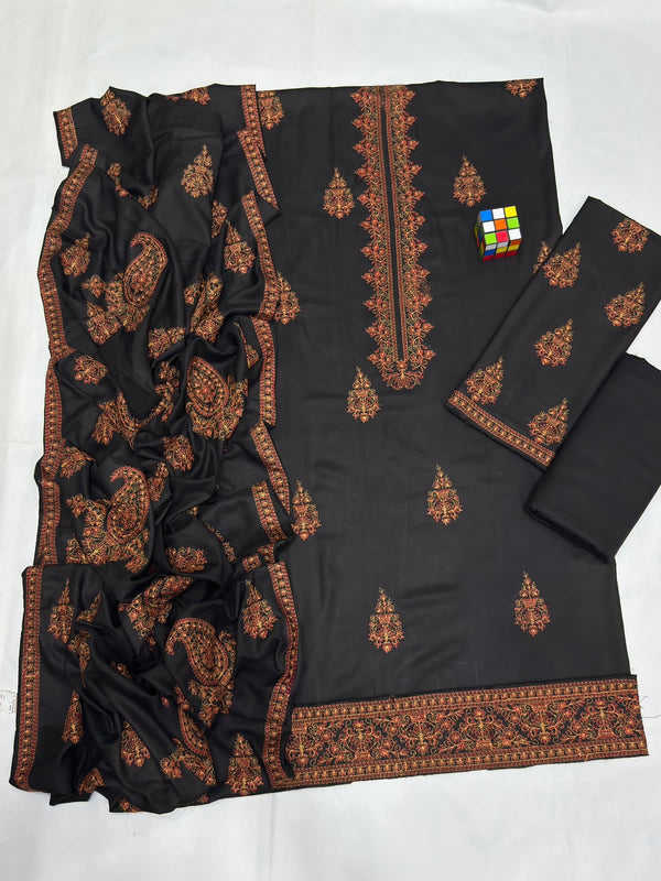 BAREEZE WITH KASHMEERI SHAWL 3 Piece BIK5011