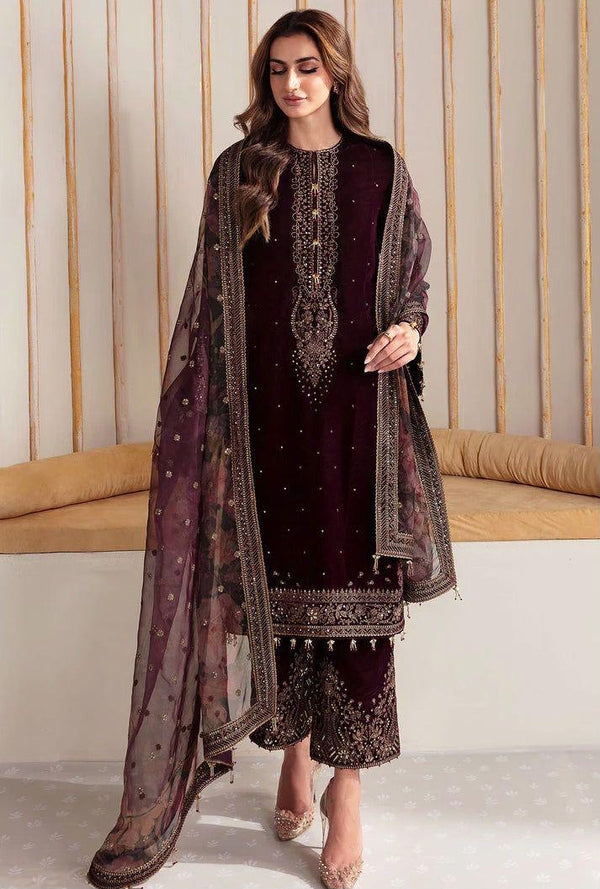 JAZMINE VELVET Embroidered 3 PIECE
