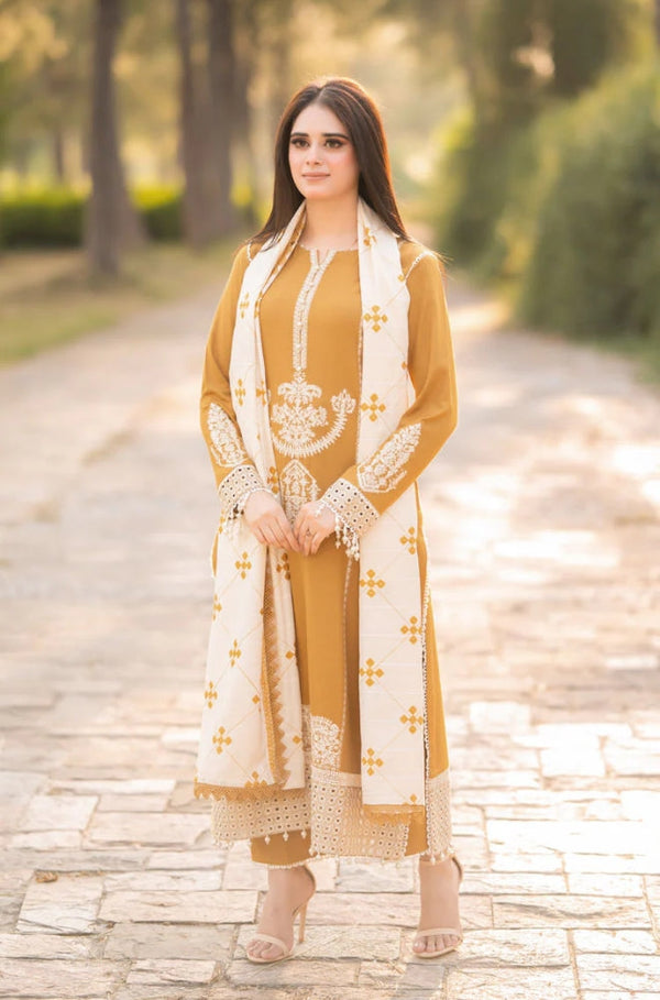 DHANAK WOOL EMBROIDERED 3 PIECE WQ