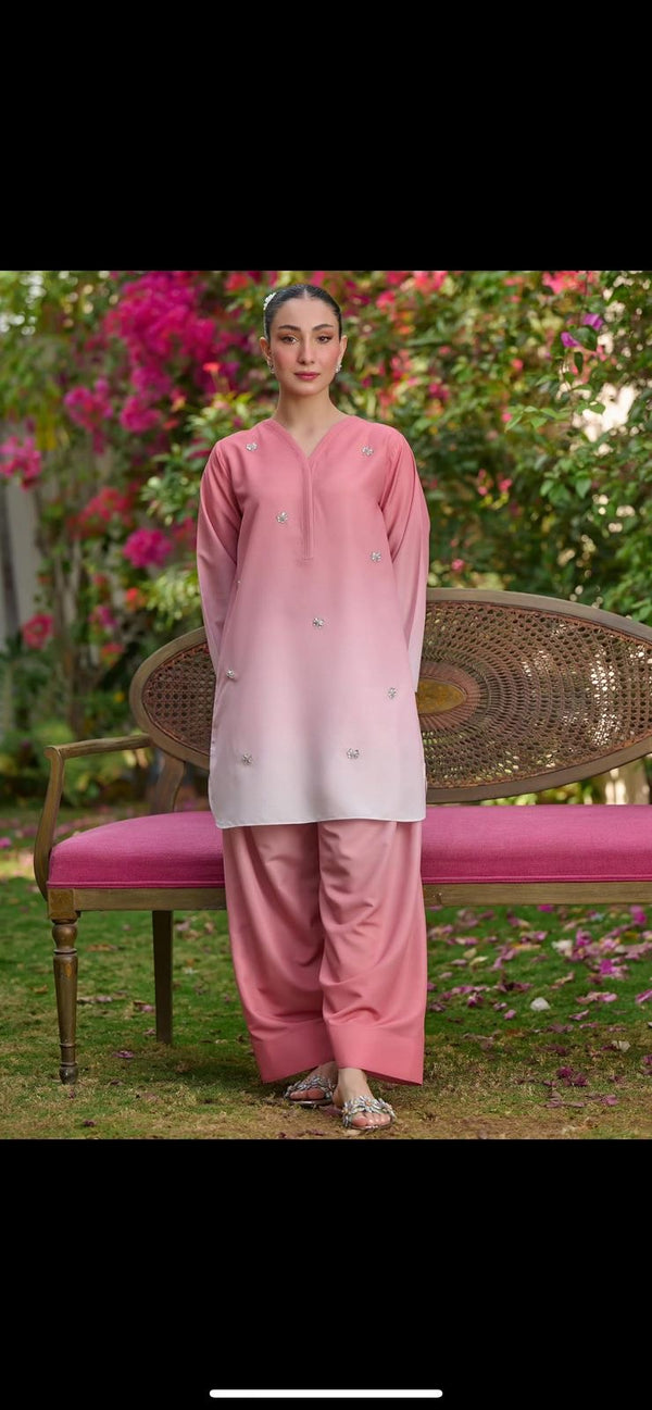 Allover Digital Printed Shamooz Silk 3 PIECE