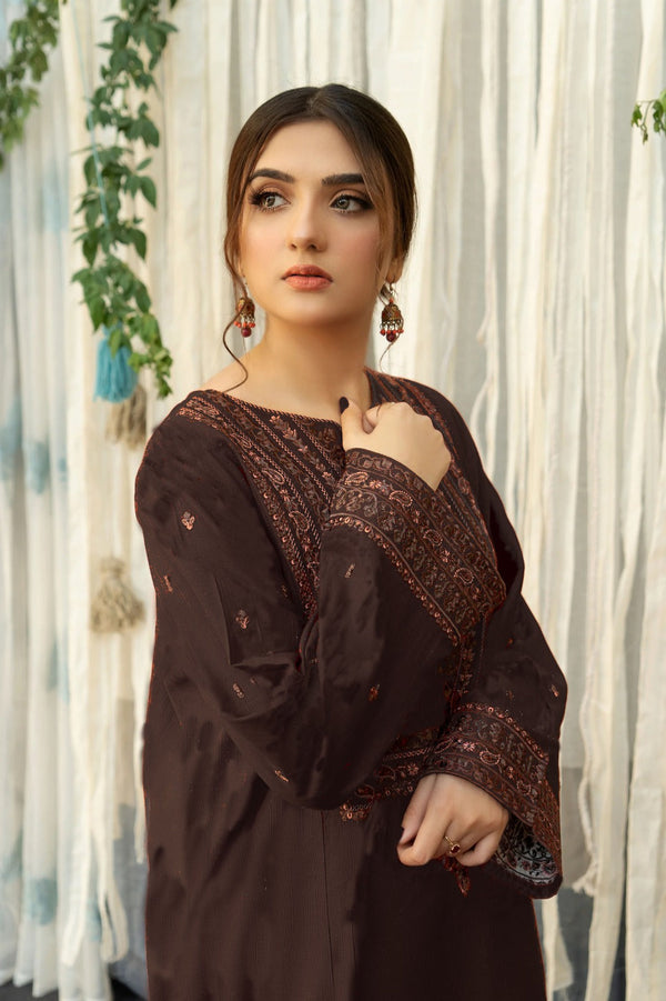 DHANAK WOOL EMBROIDERED 3 PIECE