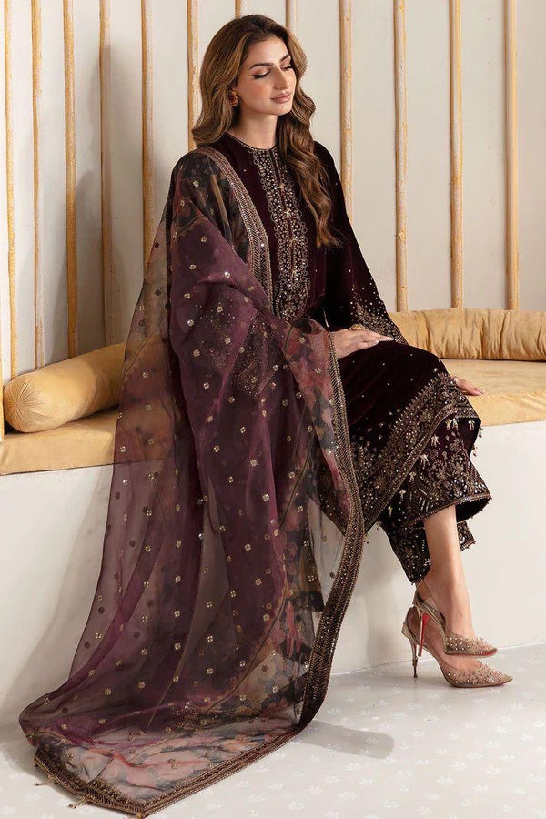 JAZMINE VELVET Embroidered 3 PIECE