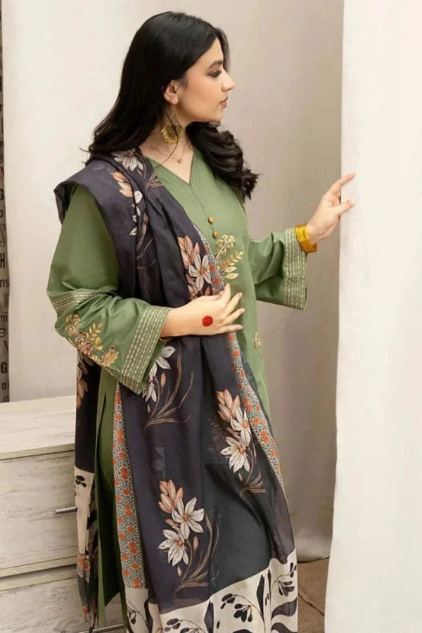 DHANAK WOOL EMBROIDERED 3 PIECE
