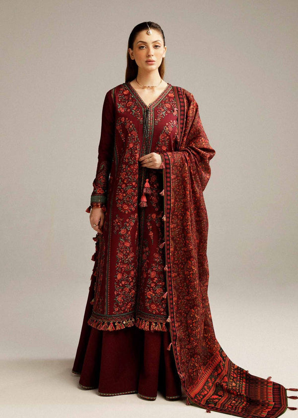 Embroidered Dhanak Wool 3 PIECE BIK5018