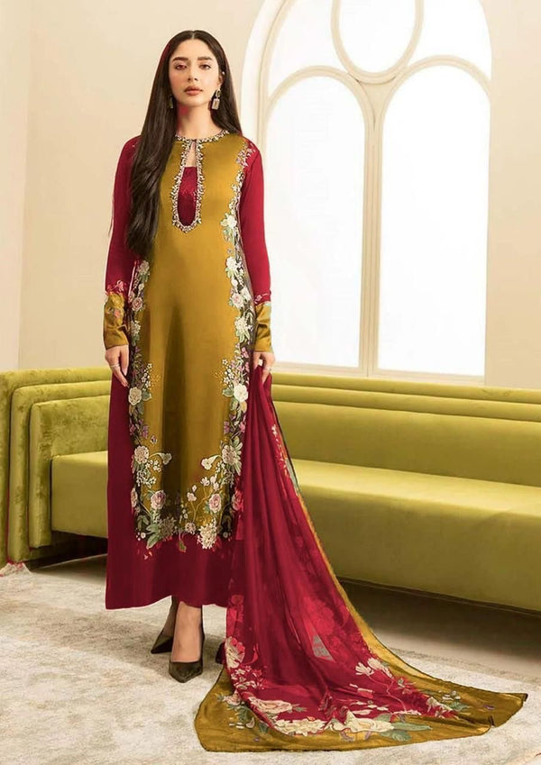 Allover Digital Printed Shamooz Silk 3 PIECE