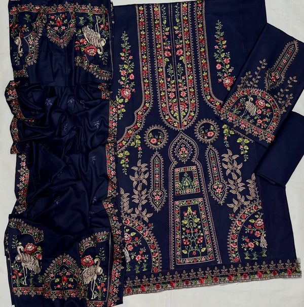 MARIA B Luxury Heavy Embroidered Dhanak Wool 3 PIECE BIK5080