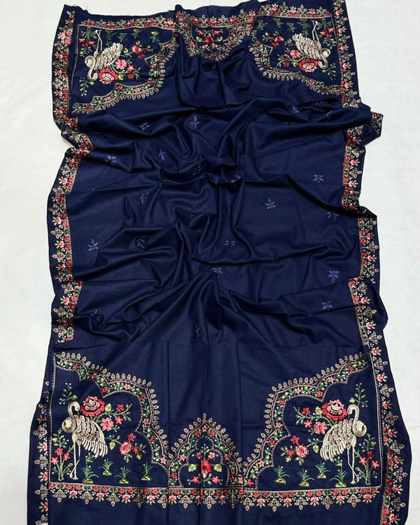 MARIA B Luxury Heavy Embroidered Dhanak Wool 3 PIECE BIK5080