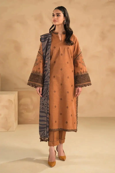 DHANAK WOOL EMBROIDERED 3 PIECE