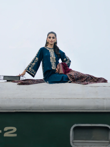 Embroidered Dhanak Wool 3 PIECE