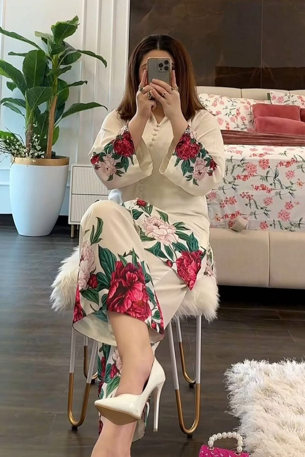 Allover Digital Printed Shamooz Silk 3 PIECE