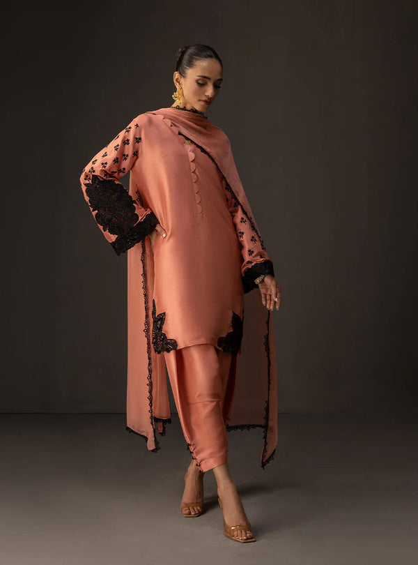 Allover Digital Printed Shamooz Silk 3 PIECE