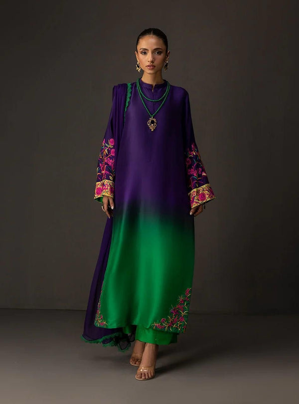 Allover Digital Printed Shamooz Silk 3 PIECE