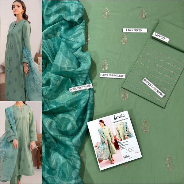 LAWN Cotton EMBROIDERED 3 PIECE