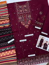 AJRAK EMBROIDERED DHANAK WOOL 3 PIECE