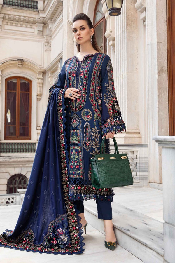 MARIA B Luxury Heavy Embroidered Dhanak Wool 3 PIECE BIK5080