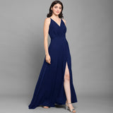 Women Fit and Flare Blue Dress Blue